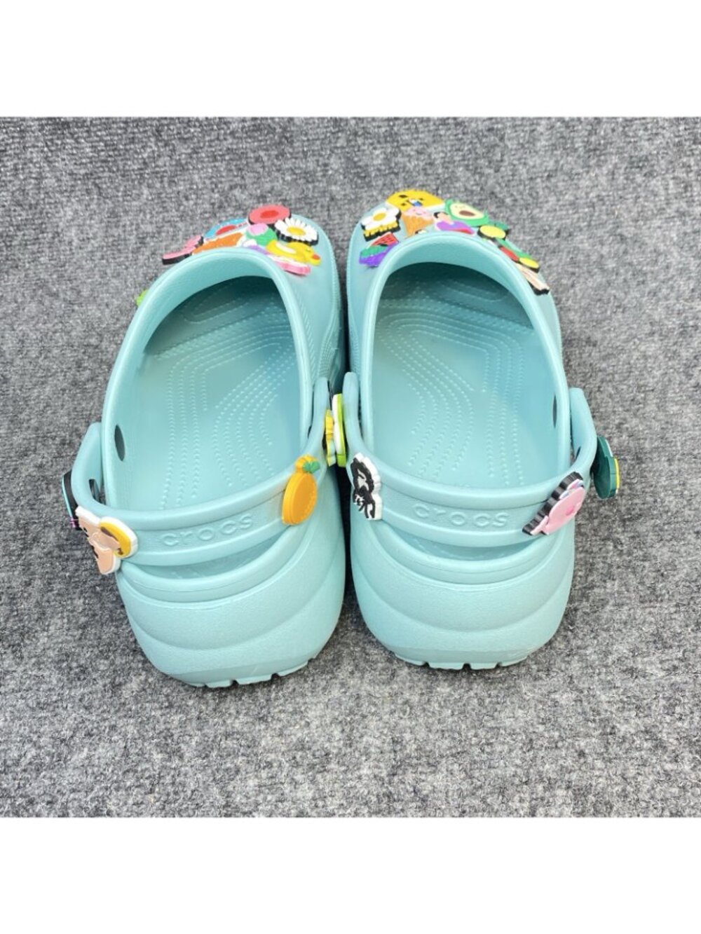 CROCS Original Classic Unisex M9 Women's 11 Aqua Convertible Clogs + 34 Jibbitz - Picture 11 of 12